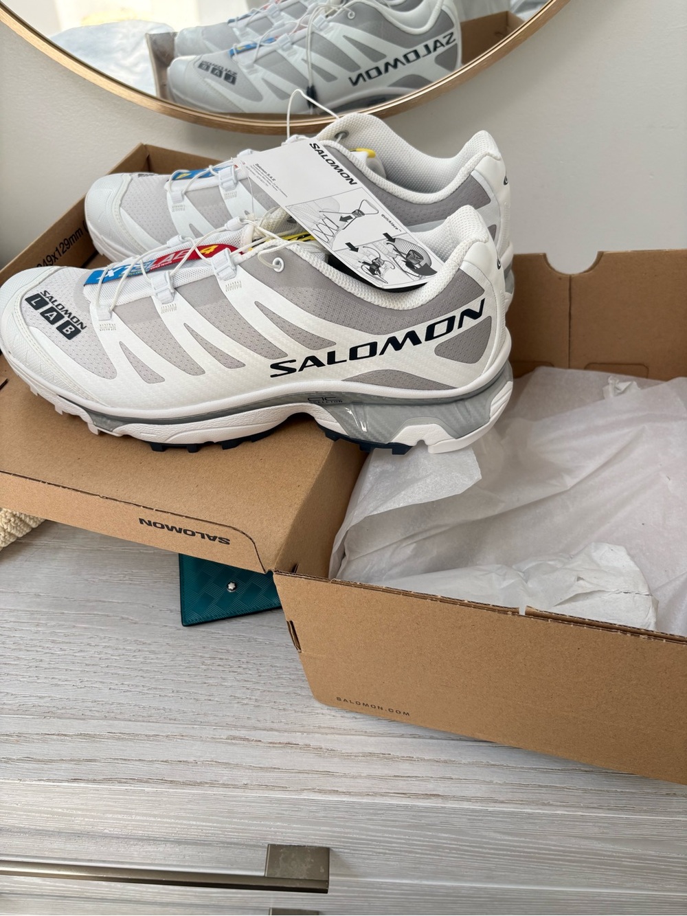 Salomon xt-4 ' White & Gray Trail Running Shoes men’s